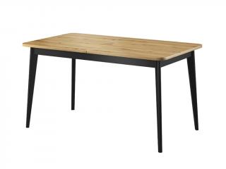 Jídelní stůl rozkládací - NST140, 140x80, dub artisan/černá