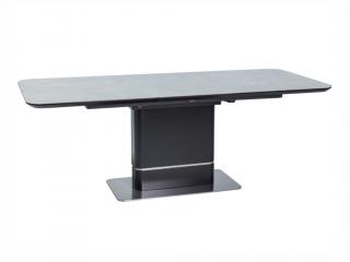 Jídelní stůl rozkládací - PALLAS Ceramic, 160x90, šedý mramor/matná černá
