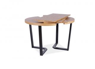Jídelní stůl rozkládací - PARKER, 100x100, dýha dub/černá