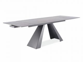 Jídelní stůl rozkládací - SALVADORE Ceramic, 160x90, šedý mramor/matná černá