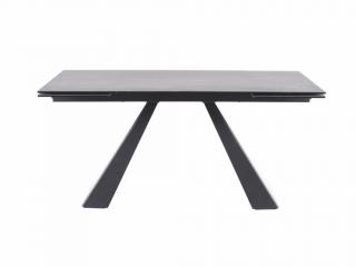 Jídelní stůl rozkládací - SALVADORE Ceramic II, 120x80, šedý mramor/matná černá