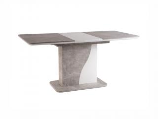 Jídelní stůl rozkládací - SYRIUSZ, 120x80, beton/matná bílá