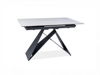 Jídelní stůl rozkládací - WESTIN SC, 120x80, mramor/matná černá