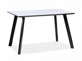 Jídelní stůl - SAMUEL, 120x80, mramor/černá