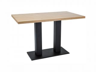 Jídelní stůl - SAURON, 120x80, masivní dub/černá