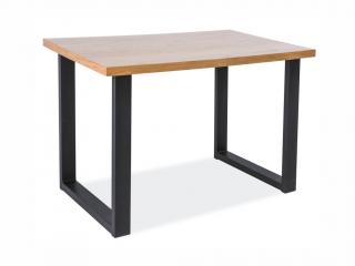Jídelní stůl - UMBERTO, 120x80, dýha dub/černá