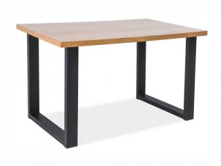 Jídelní stůl - UMBERTO, 150x90, masivní dub/černá