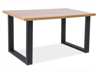 Jídelní stůl - UMBERTO, 180x90, dýha dub/černá