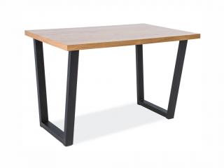 Jídelní stůl - VALENTINO, 120x80, masivní dub/černá