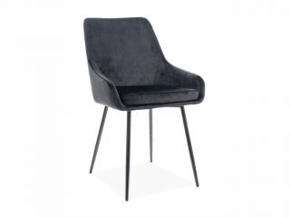 Jídelní židle - ALBI Velvet, nohy v černé barvě, různé barvy na výběr Čalounění: černá (tap.117)