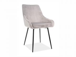 Jídelní židle - ALBI Velvet, nohy v černé barvě, různé barvy na výběr Čalounění: světle šedá (tap.148)