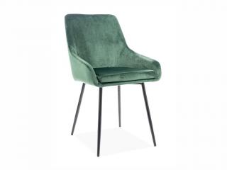 Jídelní židle - ALBI Velvet, nohy v černé barvě, různé barvy na výběr Čalounění: zelená (tap.119)