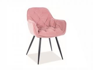 Jídelní židle - CHERRY Matt Velvet, různé barvy na výběr Čalounění: růžová (63)