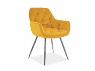 Jídelní židle - CHERRY Matt Velvet, různé barvy na výběr Čalounění: žlutá (48)