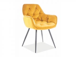 Jídelní židle - CHERRY Velvet, různé barvy na výběr Čalounění: žlutá (Bluvel 68)