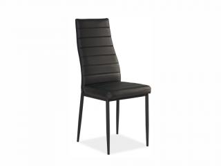 Jídelní židle - H-261, černé kovové nohy, černá ekokůže