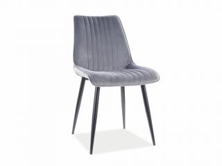 Jídelní židle - KIM Velvet, různé barvy na výběr Čalounění: světle šedá (Bluvel 14)
