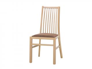 Jídelní židle - MARS 101, hnědá tkanina, dřevěné nohy