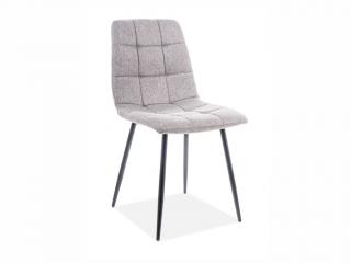 Jídelní židle - MILA, nohy v černé barvě, šedá tap.146