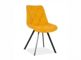 Jídelní židle - VALENTE Matt Velvet, různé barvy na výběr Čalounění: žlutá (48)