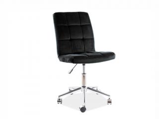 Kancelářská židle - Q-020 Velvet, čalouněná, různé barvy na výběr Čalounění: černá (Bluvel 19)