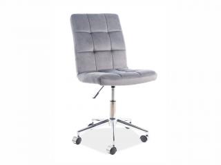 Kancelářská židle - Q-020 Velvet, čalouněná, různé barvy na výběr Čalounění: světle šedá (Bluvel 14)