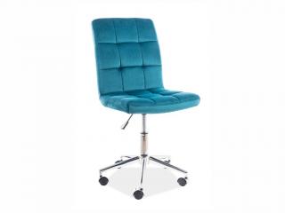 Kancelářská židle - Q-020 Velvet, čalouněná, různé barvy na výběr Čalounění: tyrkysová (Bluvel 85)