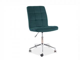 Kancelářská židle - Q-020 Velvet, čalouněná, různé barvy na výběr Čalounění: zelená (Bluvel 78)