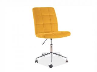 Kancelářská židle - Q-020 Velvet, čalouněná, různé barvy na výběr Čalounění: žlutá (Bluvel 68)