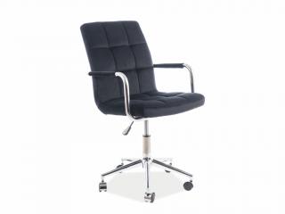 Kancelářská židle - Q-022 Velvet, čalouněná, různé barvy na výběr Čalounění: černá (Bluvel 19)