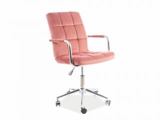 Kancelářská židle - Q-022 Velvet, čalouněná, různé barvy na výběr Čalounění: růžová (Bluvel 52)