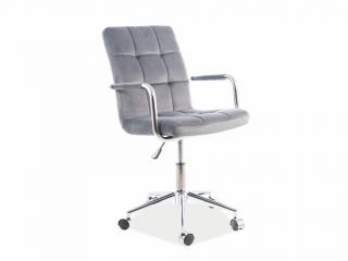 Kancelářská židle - Q-022 Velvet, čalouněná, různé barvy na výběr Čalounění: světle šedá (Bluvel 14)