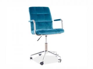 Kancelářská židle - Q-022 Velvet, čalouněná, různé barvy na výběr Čalounění: tyrkysová (Bluvel 85)