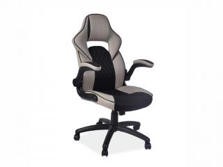 Kancelářská židle - Q-372, ekokůže, černá/béžová