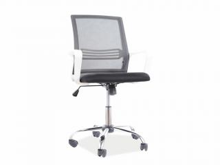 Kancelářská židle - Q-844, čalouněná, černá/šedá