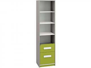 Knihovna - IQ 06, šedá/bílá, různé doplňkové barvy na výběr Barva/dekor: zelená
