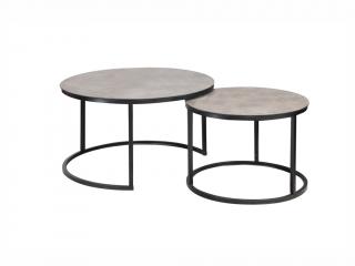 Konferenční stolek - ATLANTA A, šedý mramor/matná černá