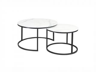 Konferenční stolek - ATLANTA C, mramor/matná černá