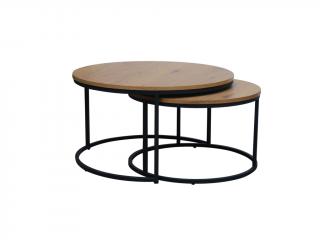 Konferenční stolek - ATLANTA II, dub/matná černá