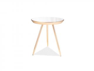 Konferenční stolek - BORA C, zlatá/zrcadlo