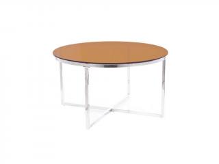 Konferenční stolek - CRYSTAL A, jantar/stříbrná