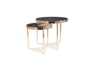 Konferenční stolek - DELIA II, černý mramor/zlatá