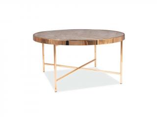 Konferenční stolek - FORTUNA B, mramor/zlatá