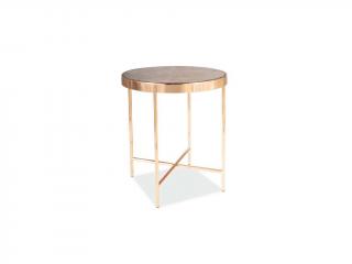 Konferenční stolek - FORTUNA C, mramor/zlatá