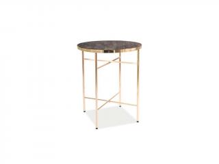 Konferenční stolek - IBIZA C, černý mramor/zlatá