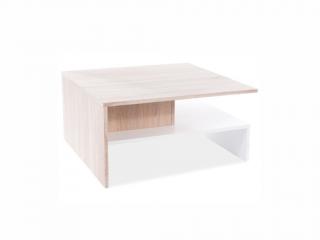 Konferenční stolek - LIDA, dub sonoma/matná bílá