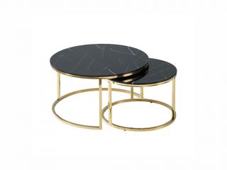 Konferenční stolek - MUSE, černý mramor/zlatá