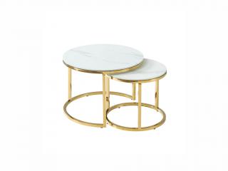 Konferenční stolek - MUSE II, mramor/zlatá