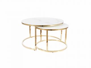 Konferenční stolek - MUSE, mramor/zlatá