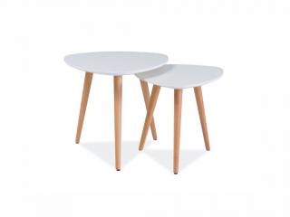 Konferenční stolek - NOLAN A, bílá/buk
